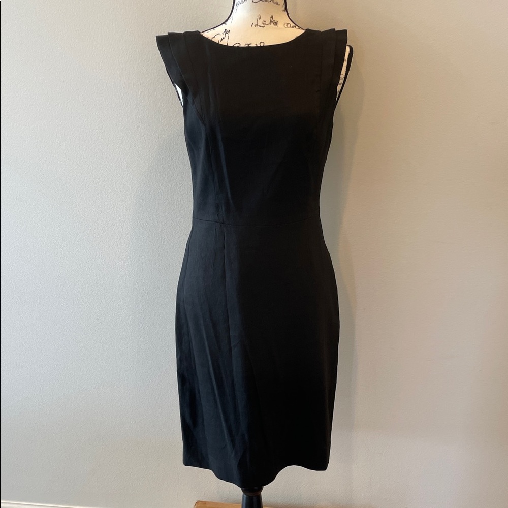 NWT- Brooks Brothers Black Linen Twill Sheath Dress - Size 4